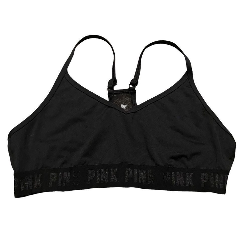 Pink Victoria Secret Black Athletic Sport Bra